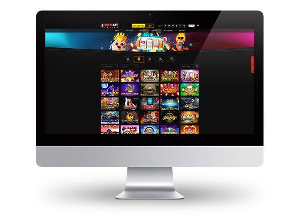 SuperCat Casino Desktop-Lobby dunkler Modus