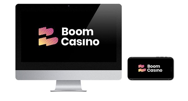 Boom Casino-Logo auf Desktop und Mobilgeräten